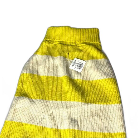 Boots & Barkley Mustard & Cream Stripe Cable Knit Dog or Cat Sweater Large New! - Picture 8 of 12